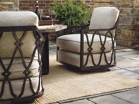 Tommy Bahama Outdoor Black Sands Cast Aluminum Firepit Lounge Set