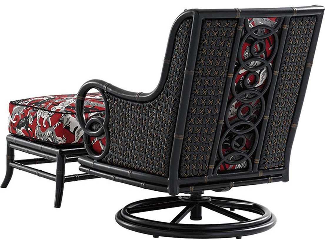 Tommy Bahama Outdoor Marimba Wicker Swivel Rocker Lounge Chair