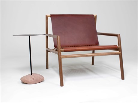 Tronk Design Gallagher Brown Leather Accent Chair