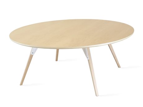 Tronk Design Clarke Collection Round Wood White Coffee Table
