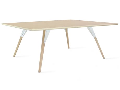 Tronk Design Clarke Collection Rectangular Wood White Coffee Table