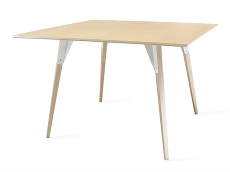 Tronk Design Clarke Collection Square Wood White Dining Table