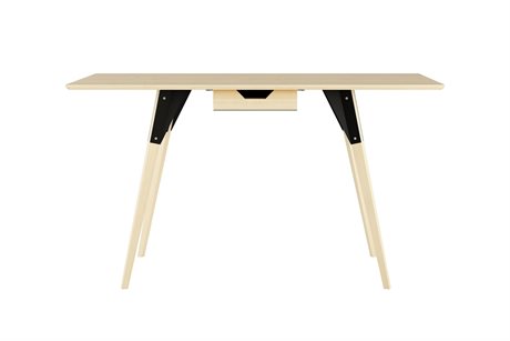 Tronk Design Clarke Collection Black Beige Maple Wood Computer Desk