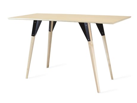 Tronk Design Clarke Collection Black Beige Maple Wood Computer Desk