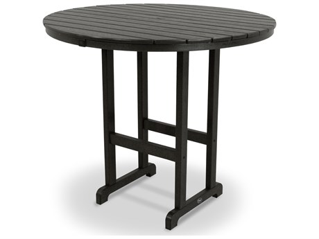 Trex® Outdoor Furniture™ Monterey Bay Recycled Plastic 48'' Wide Round Bar Table with Umbrella Hole