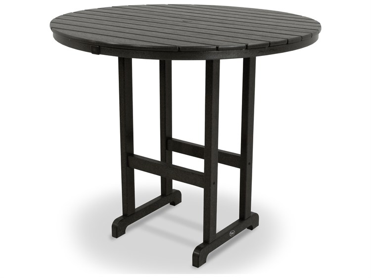 Trex® Outdoor Furniture™ Monterey Bay Recycled Plastic 48'' Round Bar Table with Umbrella Hole