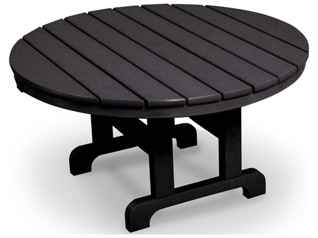 Trex® Outdoor Furniture™ Cape Cod Recycled Plastic 48'' Wide Round Chat Table with Umbrella Hole