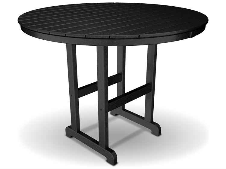 Trex® Outdoor Furniture™ Monterey Bay Recycled Plastic 48'' Round Counter Table with Umbrella Hole