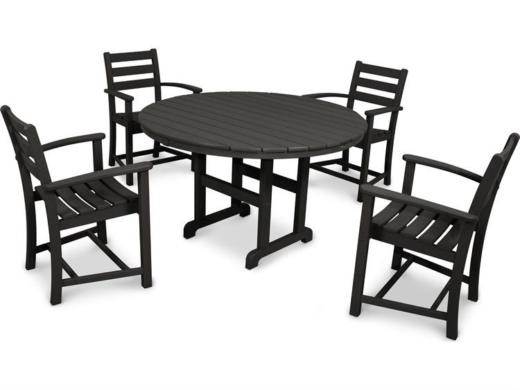 Trex Outdoor Furniture Monterey Bay 5 Piece Dining Set In Charcoal Black