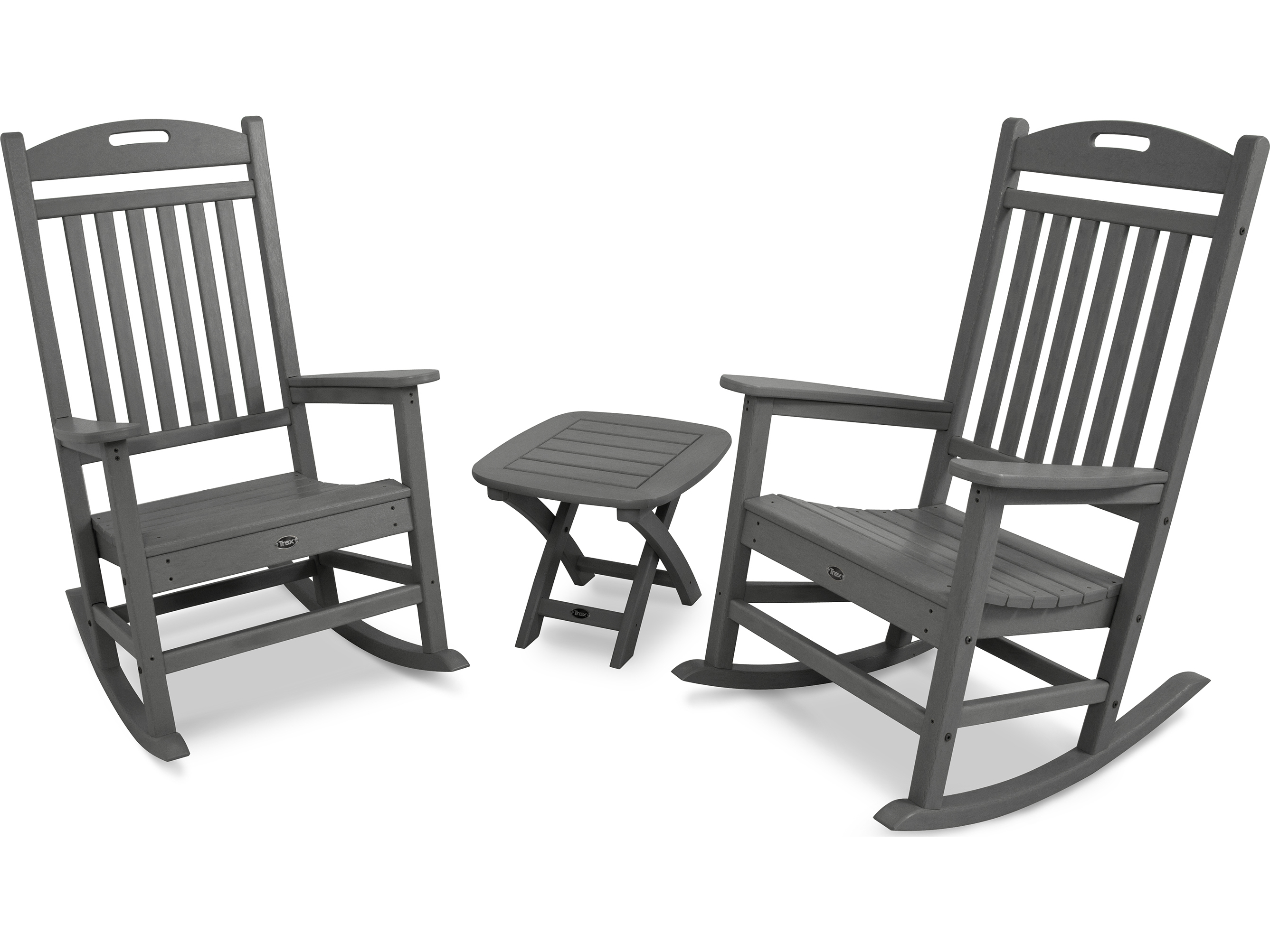 Trex Outdoor Furniture Yacht Club 3 Piece Rocker Set In Stepping Stone Trxtxs1211ss