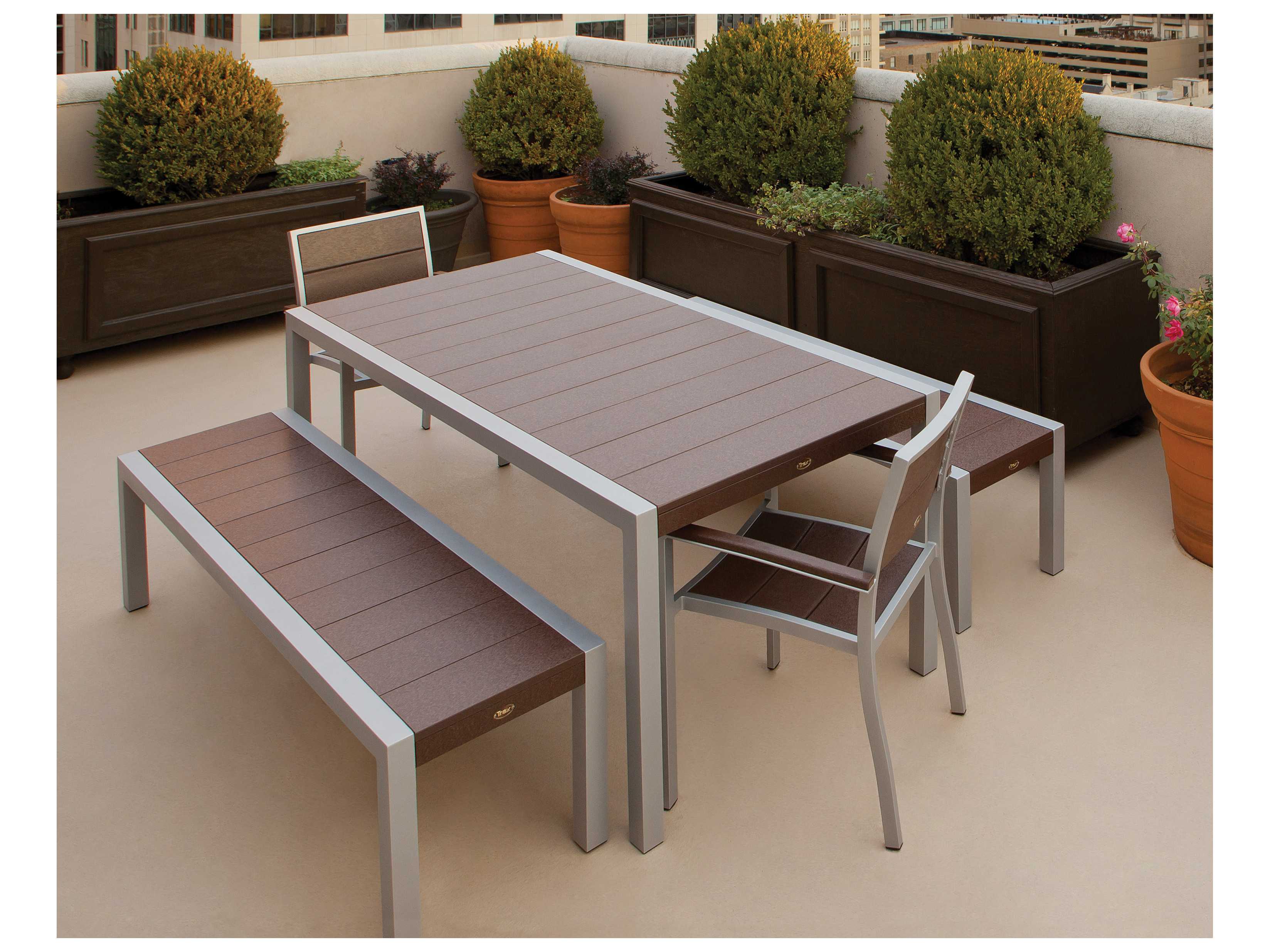 Trex Surf City Recycled Plastic 5 Piece Bench Dining Set Txs122 1 Trex Surf City Recycled Plastic 5 Piece Bench Dining Set