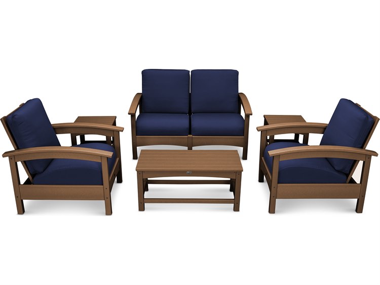 Trex Outdoor Furniture Rockport Club 6 Piece Deep Seating Conversation Set In Tree House Navy Txs140 2 Th5439