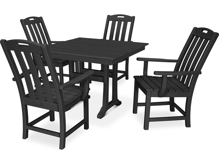 Trex® Outdoor Furniture™ Yacht Club Recycled Plastic 5 Piece Farmhouse Trestle Dining Set