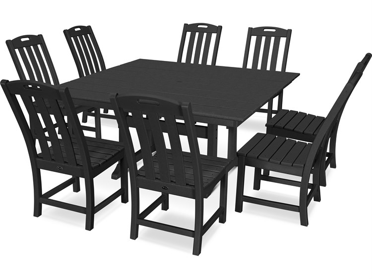 Trex® Outdoor Furniture™ Yacht Club Recycled Plastic 9 Piece Farmhouse Trestle Dining Set