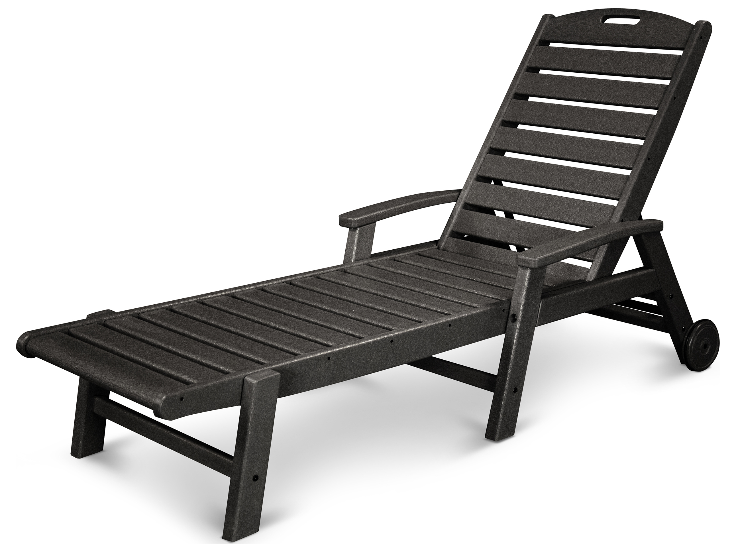 Trex® Outdoor Furniture Yacht Club Wheeled Chaise in Charcoal Black