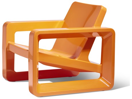 Tupelo Goods Deck Marine Grade Polyethylene Lounge Chair in Vintage Orange