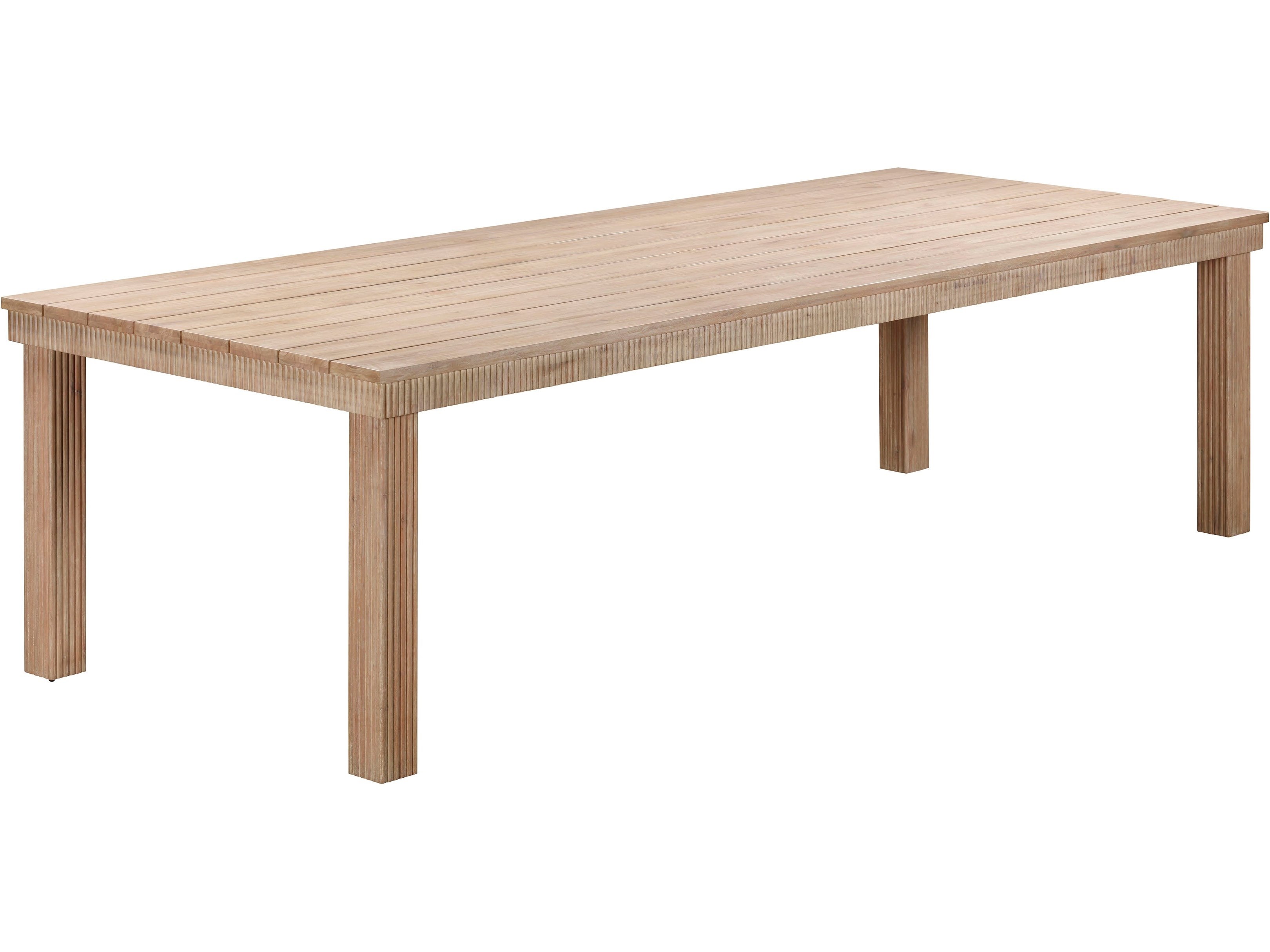 TOV Outdoor Cassie Natural Outdoor Rectangular Dining Table (75"-108")