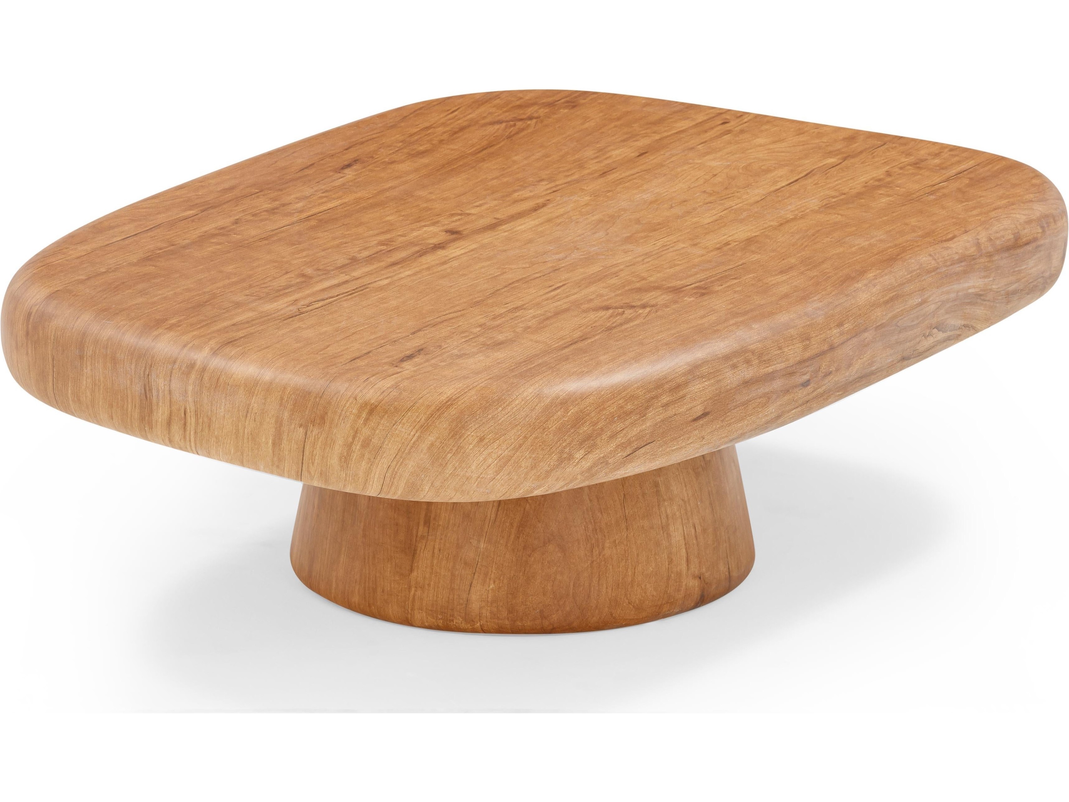 Darial Natural Wood Grain Pattern Outdoor Rectangular Coffee Table