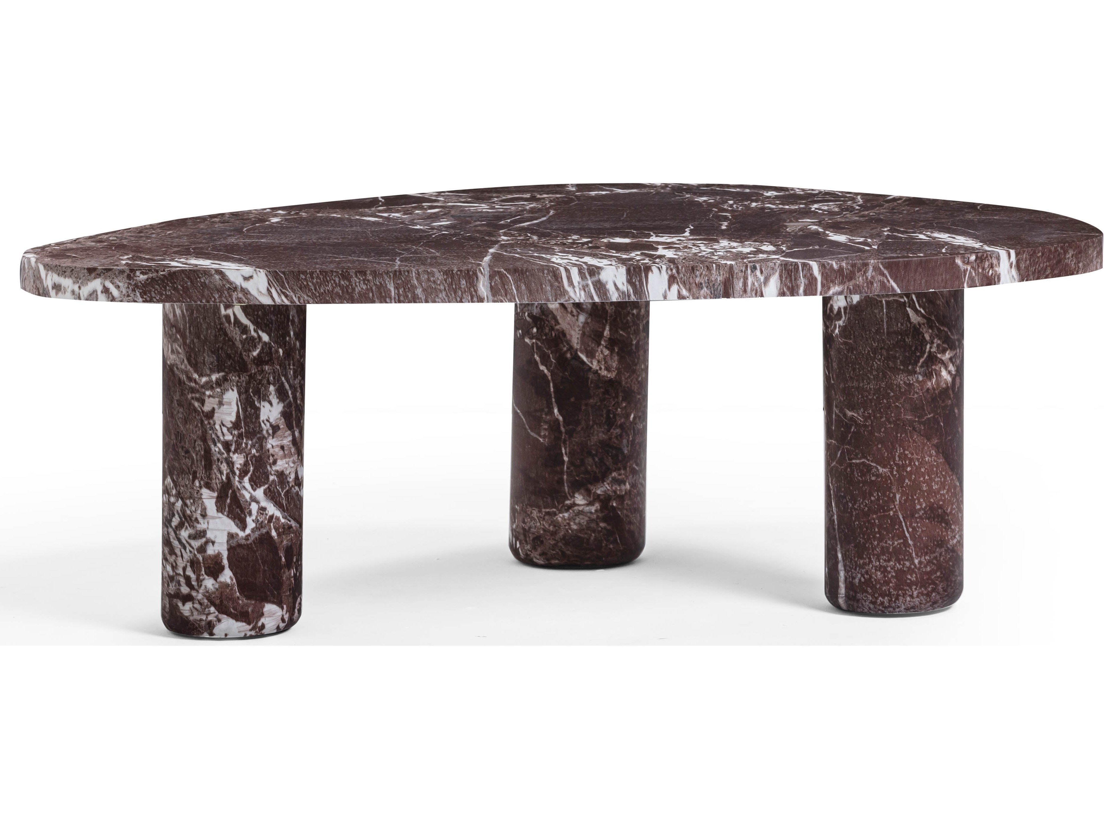 Libby Red Levanto Triangular Outdoor Concrete Top Coffee Table