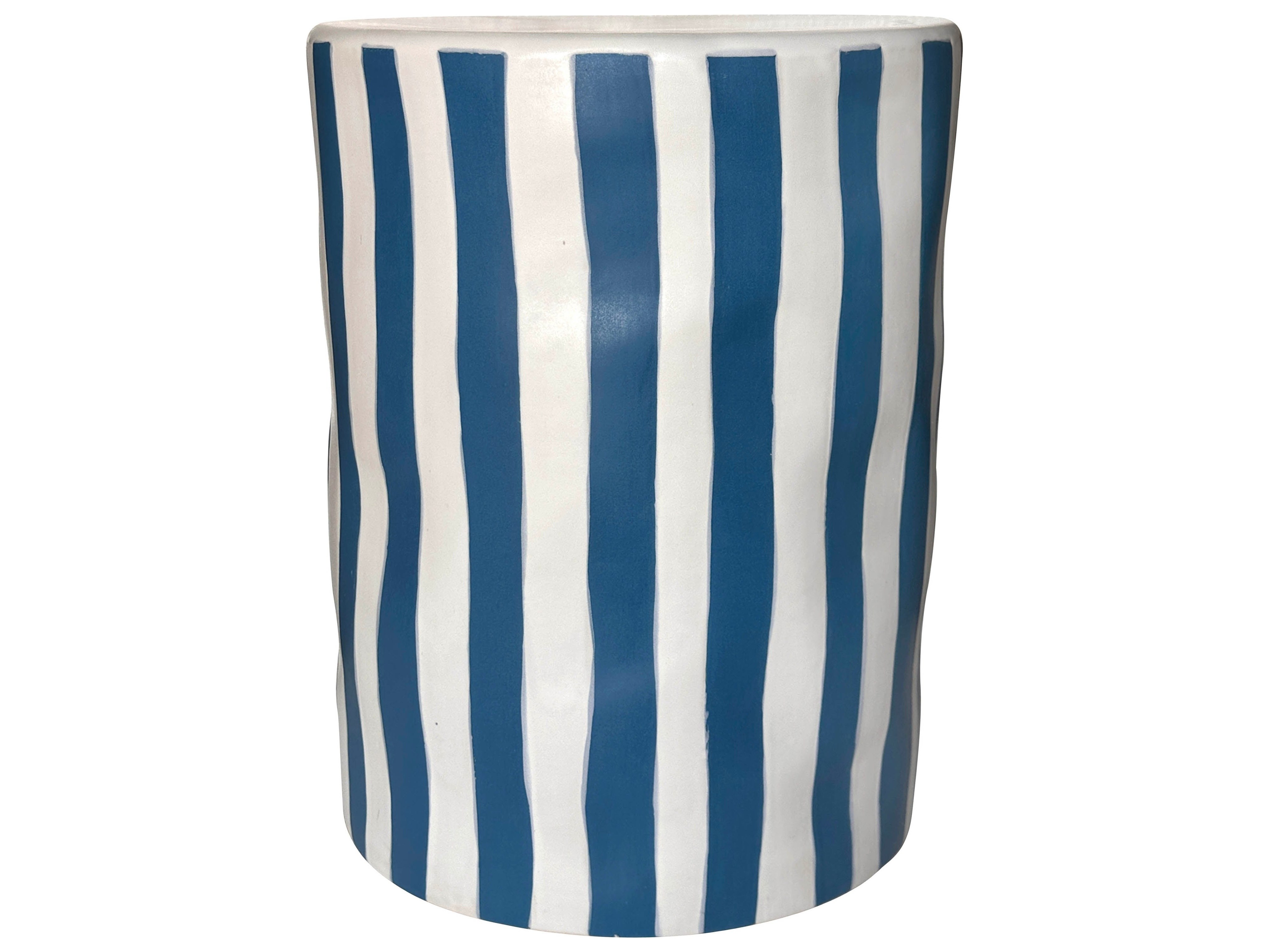 Tempest Blue and White Round Outdoor Side Table
