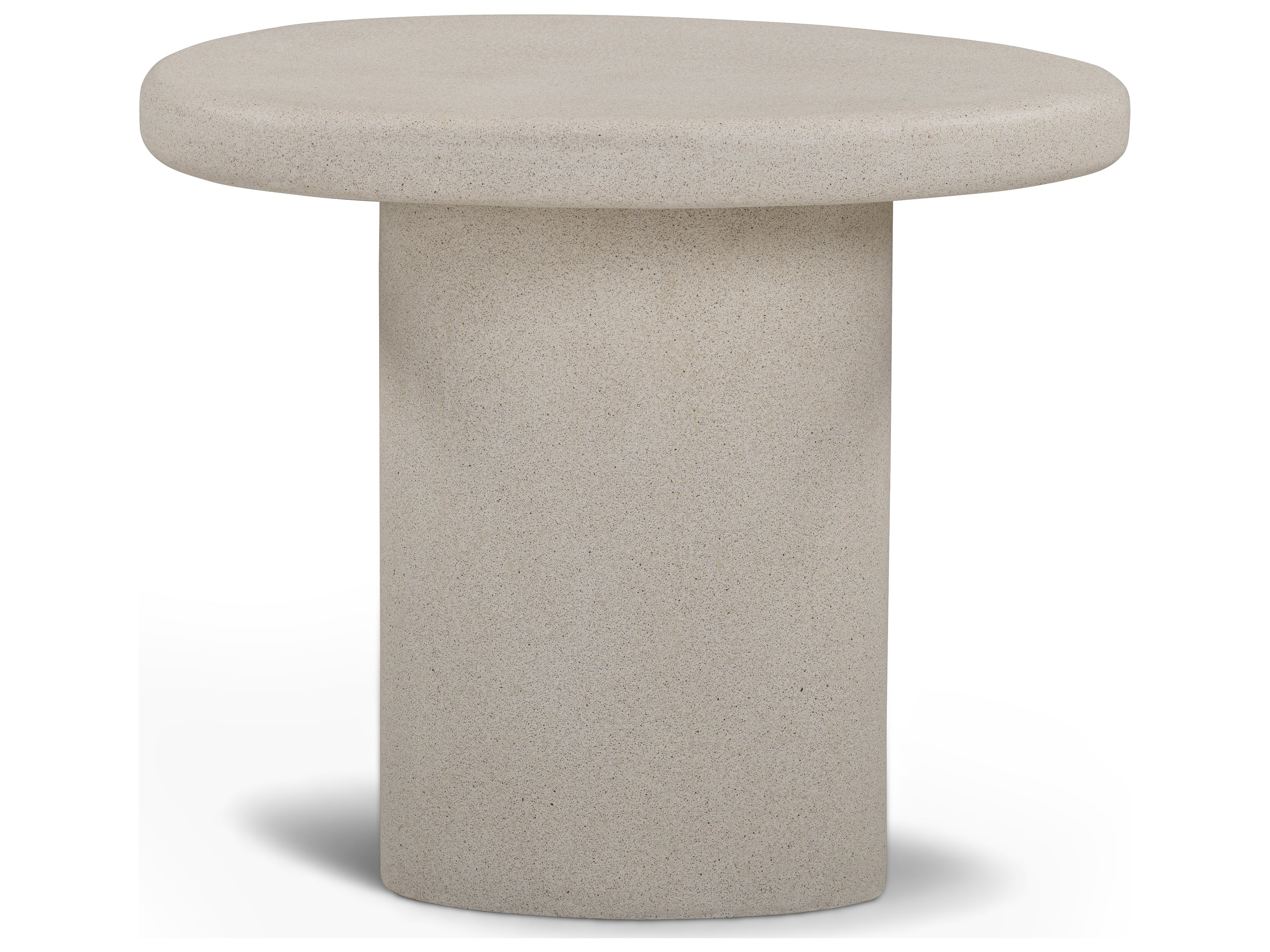 Jade Cream Free Form Outdoor Concrete Top Side Table
