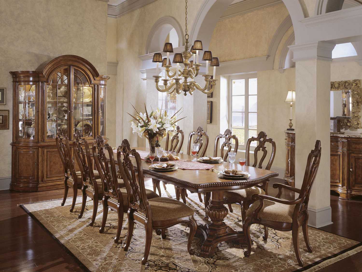 Universal Furniture Villa Cortina 130 L X 48 W Double Pedestal Pedestal Dining Universal Furniture Villa Cortina 130 L X 48 W Double