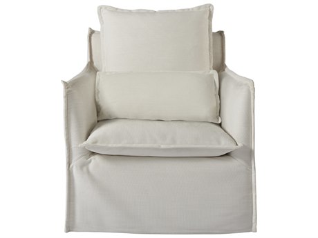 Universal Furniture Swivel White Fabric Accent Chair