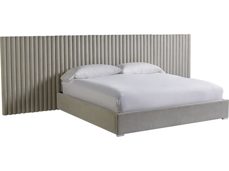 Universal Furniture Modern Decker Wall Crypton Sorrell Glacier Gray Upholstered Queen Platform Bed