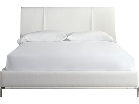 Universal Furniture Modern Conway Crypton Hyde Snow White Upholstered King Platform Bed