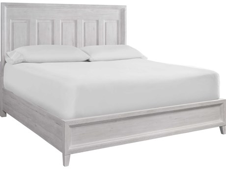 Universal Furniture Modern Farmhouse Haines Buttermilk White Oak Wood Queen Platform Bed