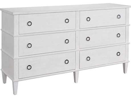 Universal Furniture Modern Farmhouse 6-Drawers White Oak Wood Double Dresser