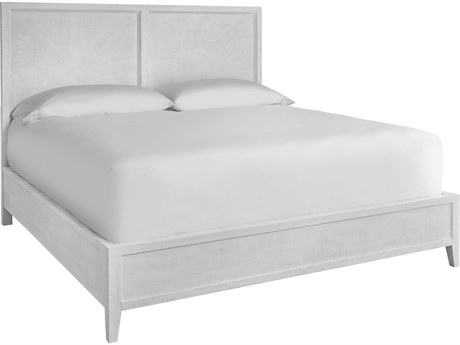 Universal Furniture Modern Farmhouse Ames Rustic Oak White Wood Queen Platform Bed