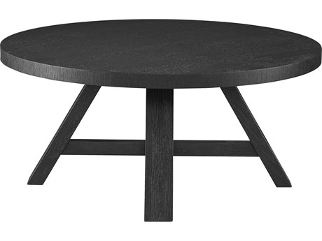 Universal Furniture Modern Farmhouse Round Wood Charcoal Cocktail Table