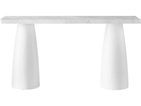 Universal Furniture Tranquility Harmony Rectangular Marble Milky Mushroom Console Table