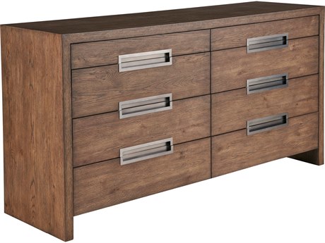 Universal Furniture Modern Medium Brown Oak Atlas Drawer Dresser