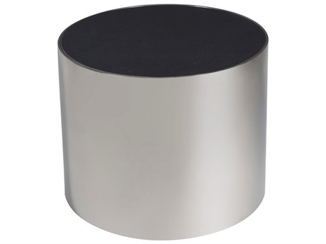Universal Furniture Modern Black Granite/Polished Nickel Revolve Small Nesting Table