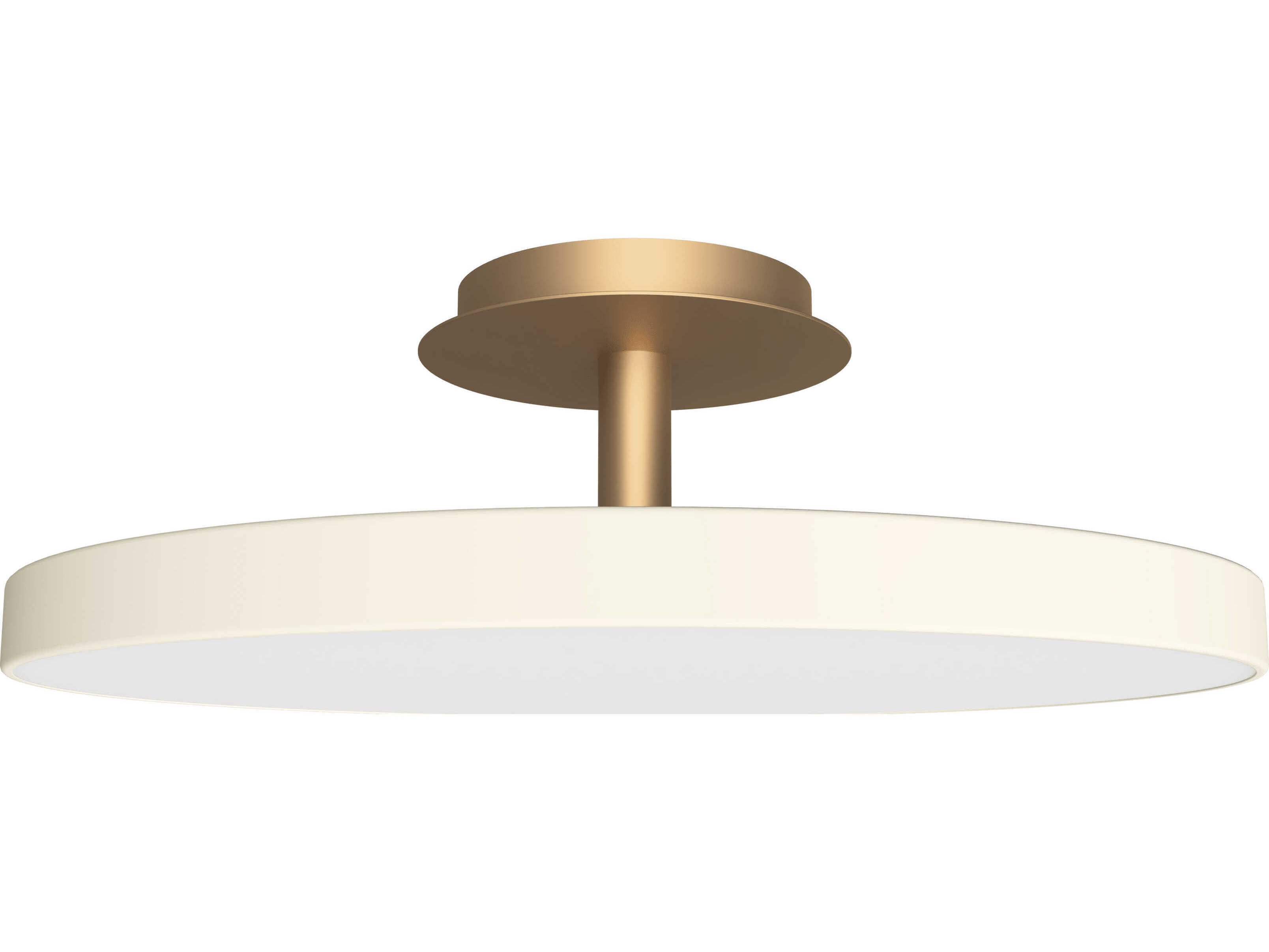 Asteria 1-Light Pearl White Round Semi Flush Mount