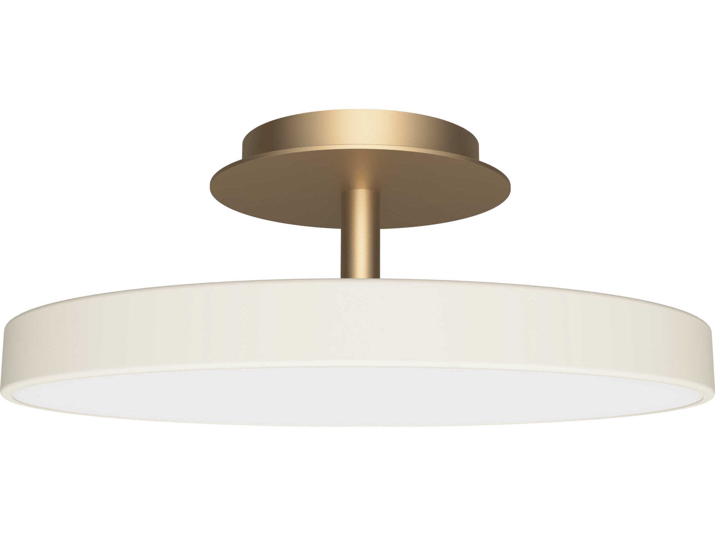 Asteria 1-Light Pearl White Round Semi Flush Mount
