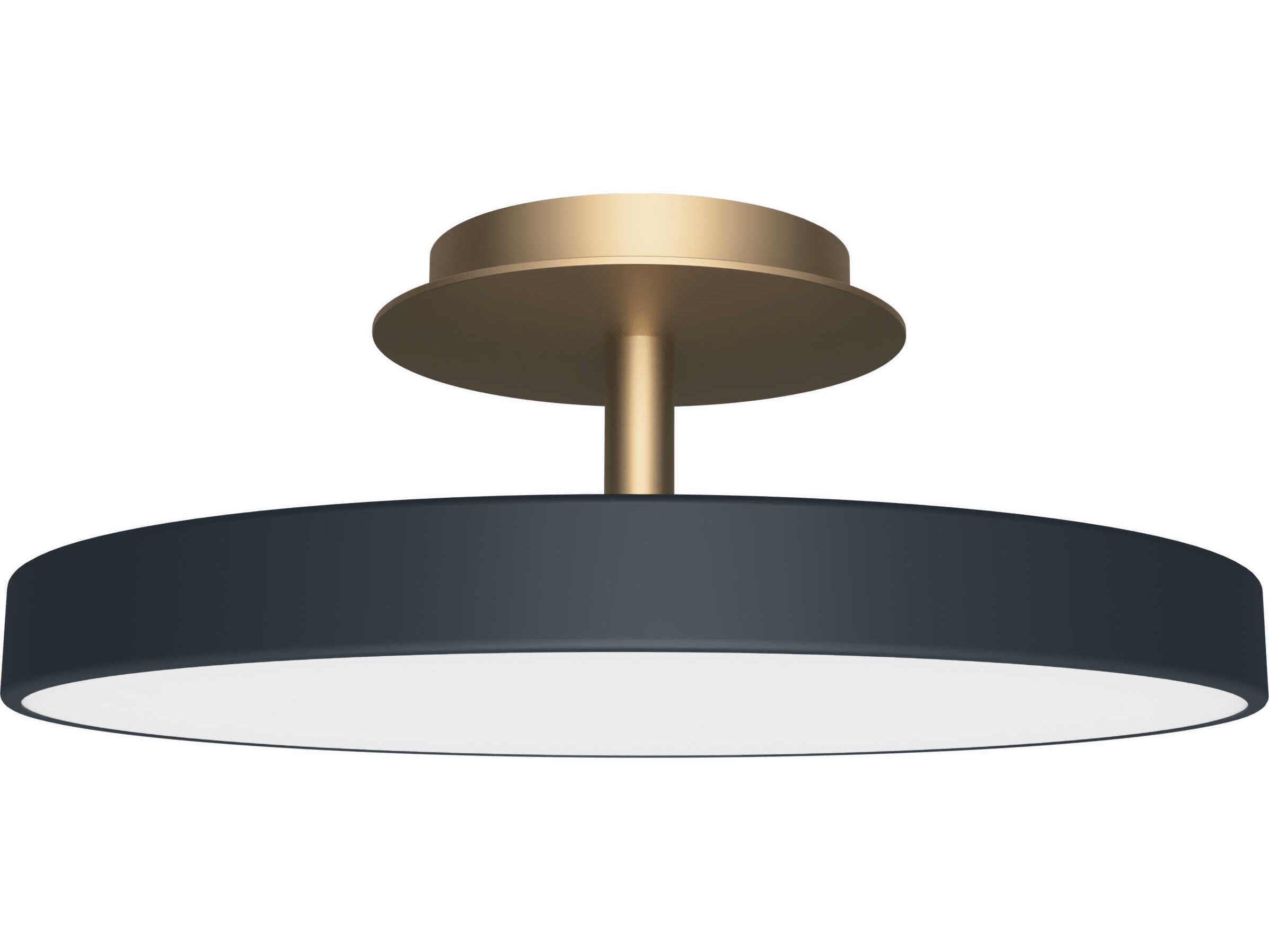 Asteria 1-Light Anthracite Grey Round Semi Flush Mount