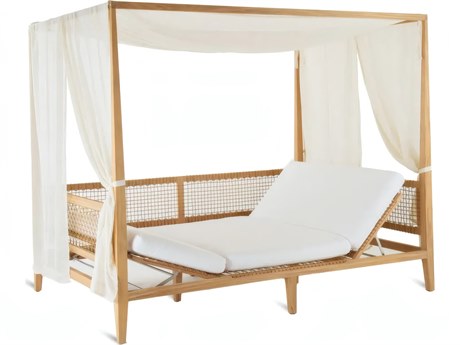 UnoPiu Synthesis Teak Alcove with Cushions & Curtains