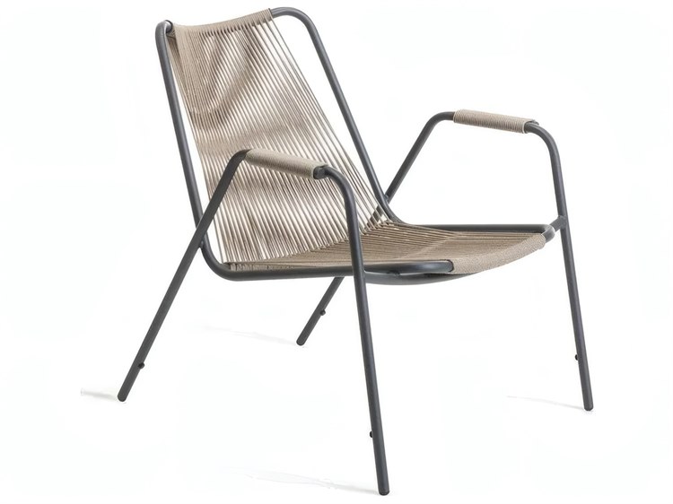 UnoPiu Coco Steel Rope Lounge Armchair in Graphite