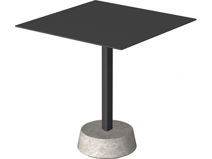 Unopiu Petre Concrete 28" Square Dining Table with Aluminum Top