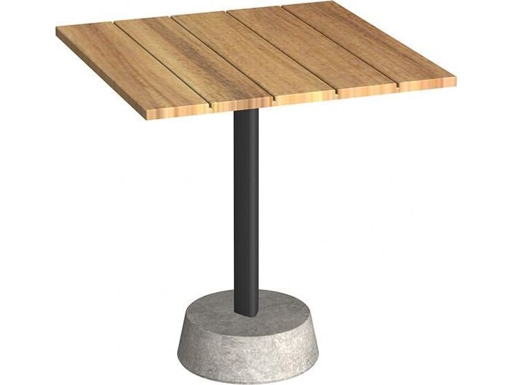 Unopiu Petre Concrete 28" Square Dining Table with Teak Top