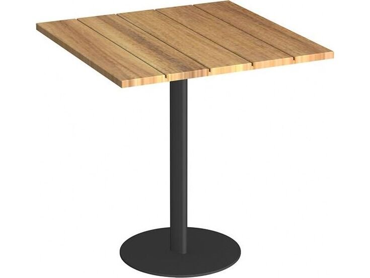 Unopiu Petre Aluminum 28" Square Dining Table with Teak Top