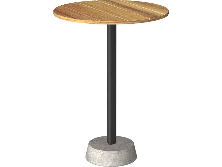 Unopiu Petre Concrete 31" Square Bar Table with Teak Top