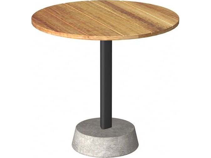 Unopiu Petre Concrete 31" Square Dining Table with Teak Top