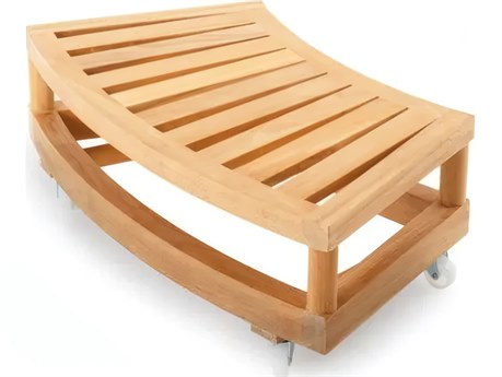 UnoPiu Pevero Teak Rectangular Island Side Table with Wheels