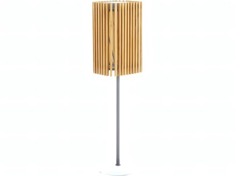 UnoPiu Solare Standing Lamp in Teak and Graphite Aluminum