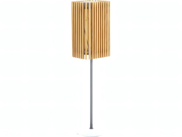 UnoPiu Solare Standing Lamp in Teak and Graphite Aluminum