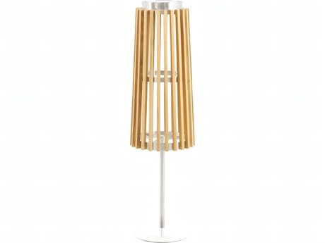 UnoPiu Solare Standing Lamp in Teak and Stainless Steel